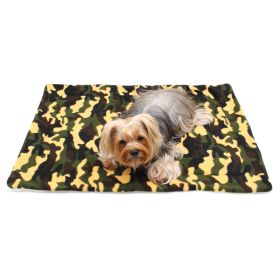 Camouflage Fleece/Plush Blanket (Color: Green, size: One Size)