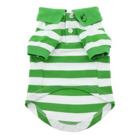 Striped Dog Polo (Color: Greenery and White, size: X-Large)
